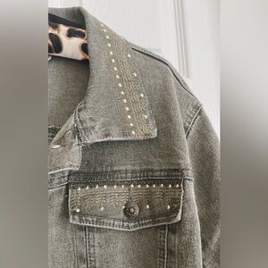 Studded Gray Denim Jacket